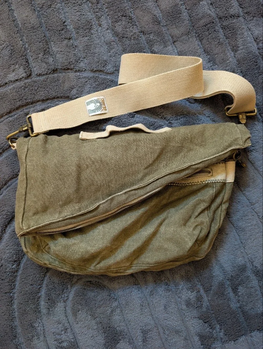 Vintage Hemp Simple Brand Mesanger Bag